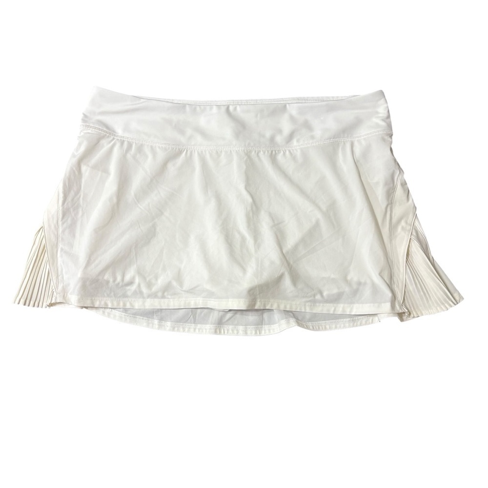 Lululemon Play Off The Pleats Skirt 13" White Size 12 Golf Tennis Pickleball